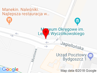 Fragment mapy Bydgoszczy ze znacznikiem przy ul. Marszałka Focha 2